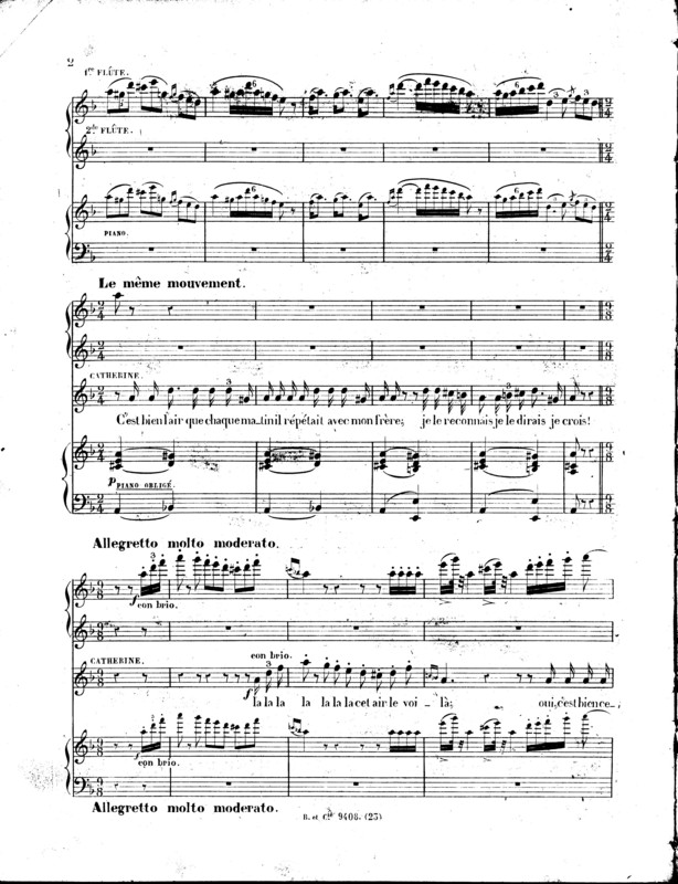 L Etoile Du Nord No 23 Air Avec 2 Flutes Et Choeur Musique De G Meyerbeer Parles De E Scribe Avec Acct De Piano Par A De Garaude