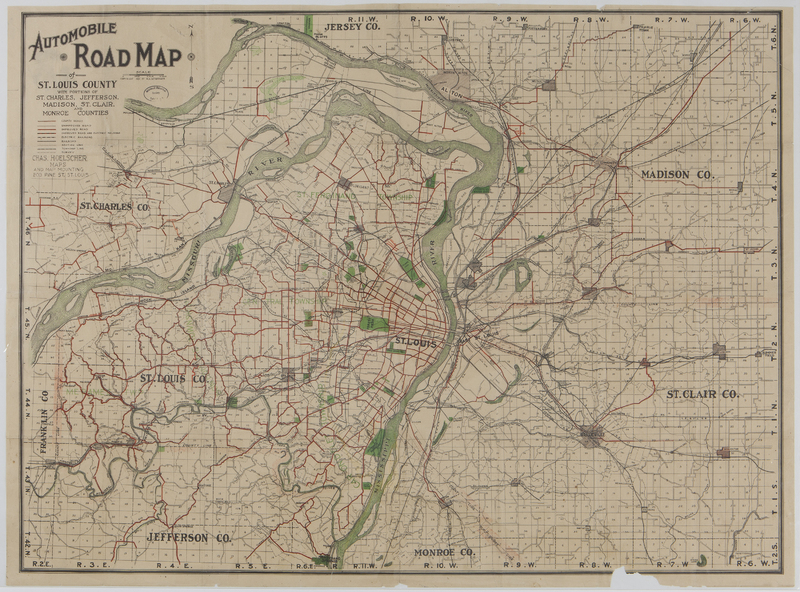Lib64: Automobile road map of St. Louis County