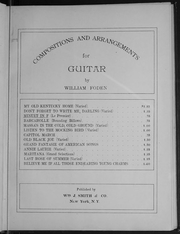 Minuet in F (le premier), guitar solo / by William Foden.