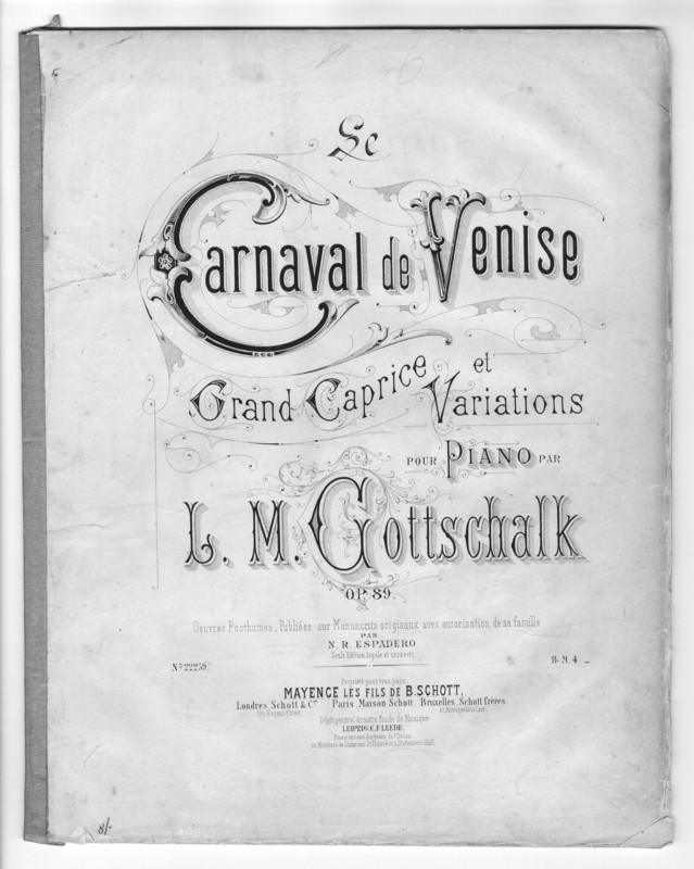 Le carnaval de Venise : grand caprice et variations pour piano, op. 89 /