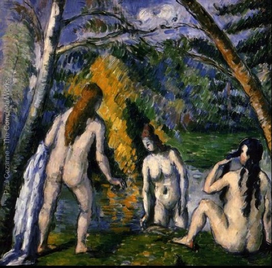 Paul Cezanne-Three Bathers