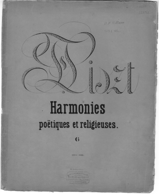 Harmonies poëtiques et religieuses : pour le piano