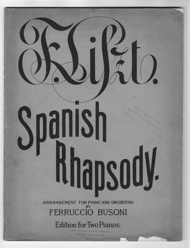 Spanish rhapsody : (folies d'espagne and jota aragonesa)  : for the piano forte 
