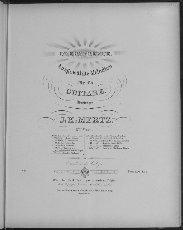 Die sizilianische Vesper : Musik von G. Verdi : Guitare / [von J.K. Mertz].