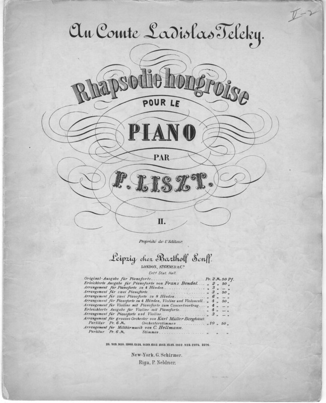 Rhapsodie hongroise : pour le piano