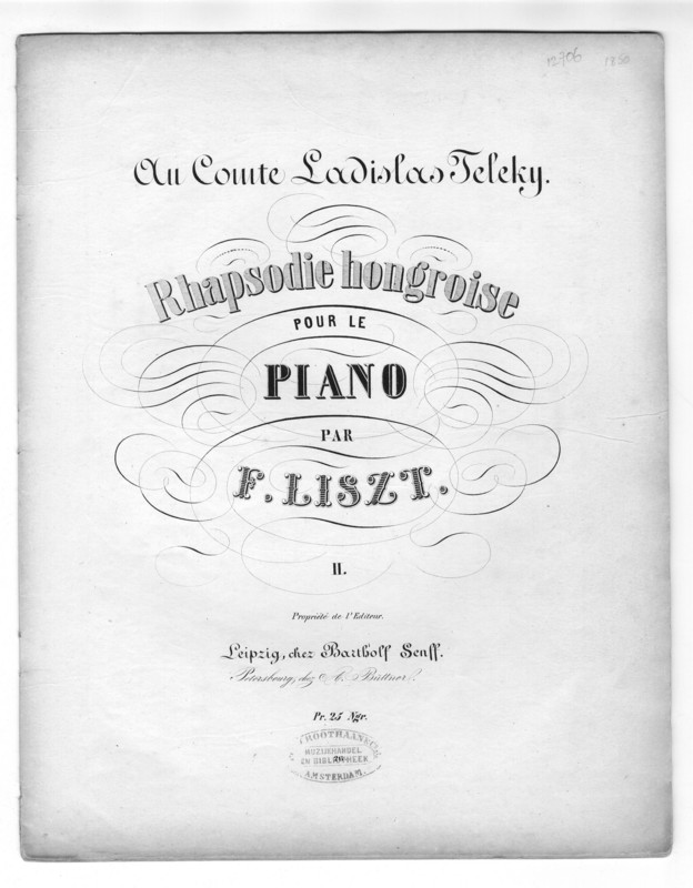 Rhapsodie hongroise pour le piano. 