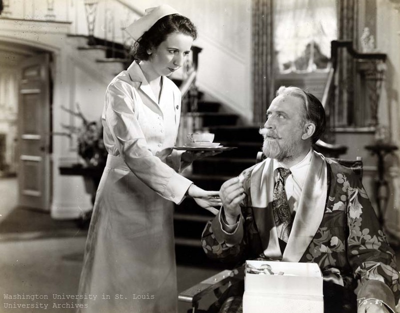 Mary as Miss Preen with Monty Woolley in _The Man Who Came to Dinner_.