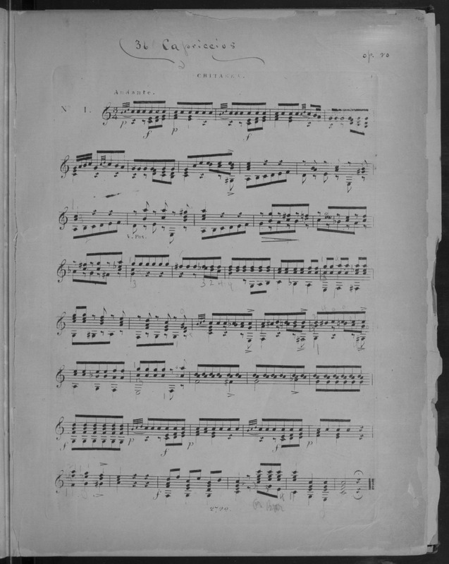 36 capriccios, op. 20, chitarra / [Luigi Legnani].