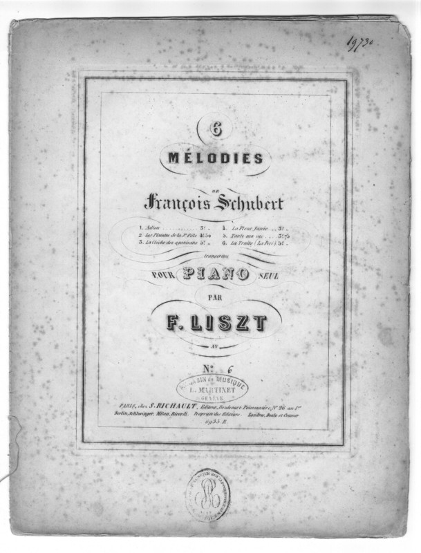 6 melodies de Francois Schubert. (la peri) 