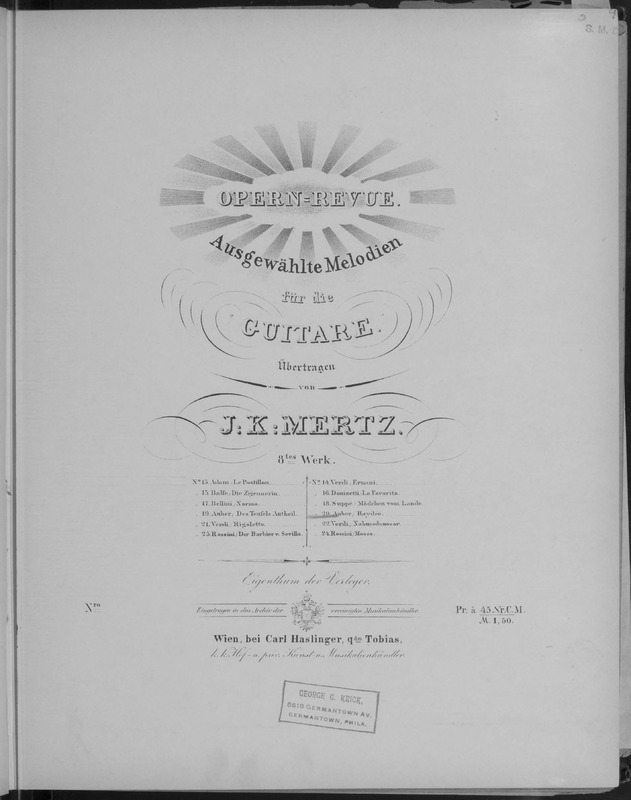 Rigoletto : von G. Verdi : Guitare / Mertz, J. K.