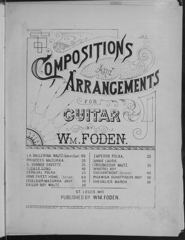 Flower song : for guitar / G. Lange ; arranged by Wm. Foden.