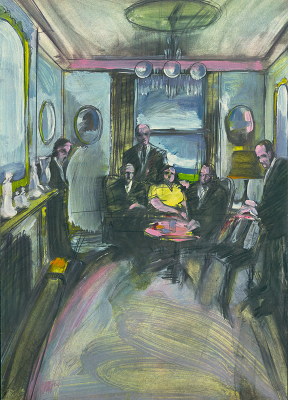 People Seated and Standing in Parlor