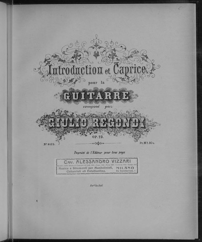 Introduction et caprice pour la guitarre, op. 23 / composé par Giulio Regondi.
