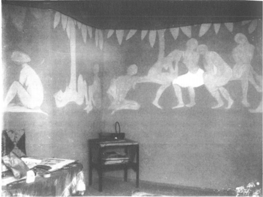 Photograph of wall-painting in Otto Müller's studio in Mommsenstrasse 60, Berlin-Steglitz