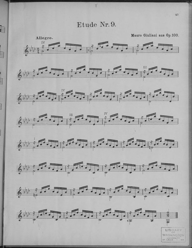 Etude Nr. 8, aus op. 100 ; Etude Nr. 9, aus op. 100 ; Thema und Variationen / Mauro Giuliani. Air populaire languedocien