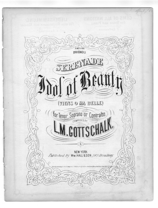 Idol of beauty : Viens O ma belle : serenade : for tenor, soprano or contralto /