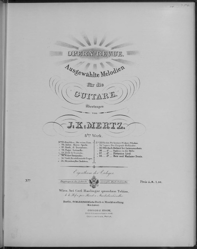 La traviata  : Musik von G. Verdi : Guitare / [von J.K. Mertz].