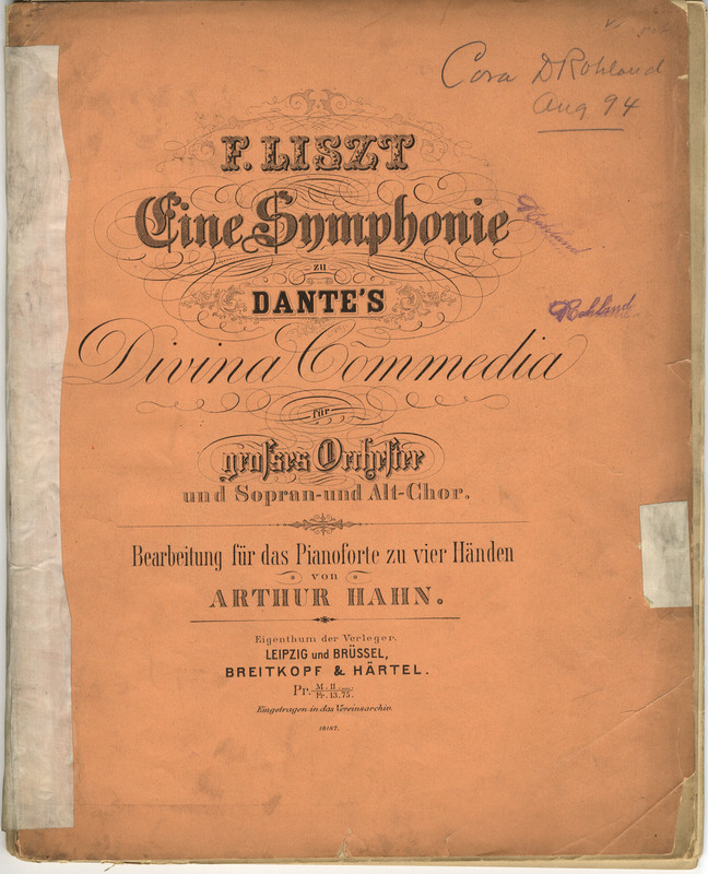 Eine Symphonie zu Dante's Divina commedia : für grosses Orchester und Sopran- und Alt-Chor