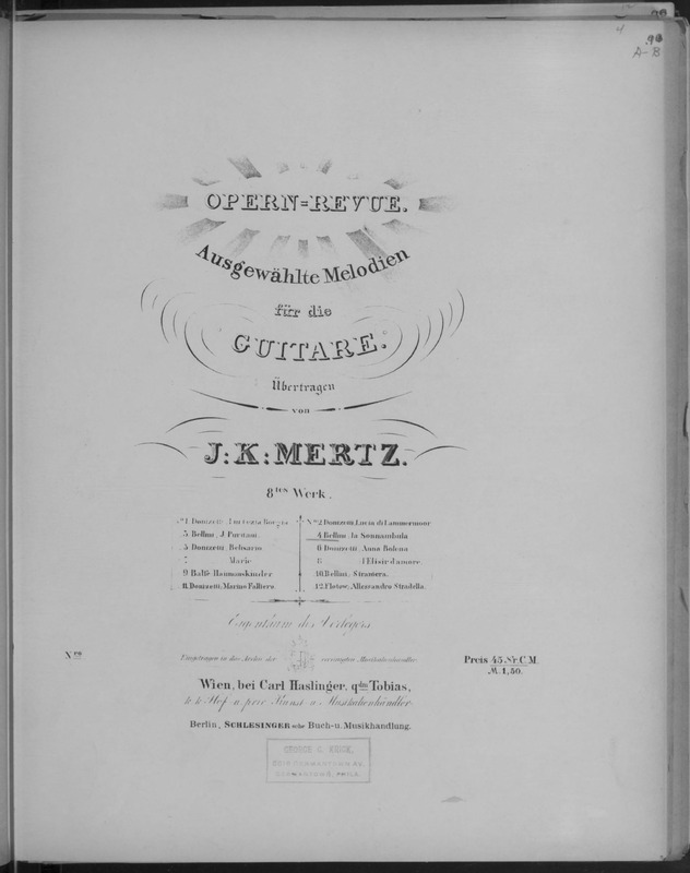 La sonnambula : von V. Bellini : Guitare / [von J.K. Mertz].