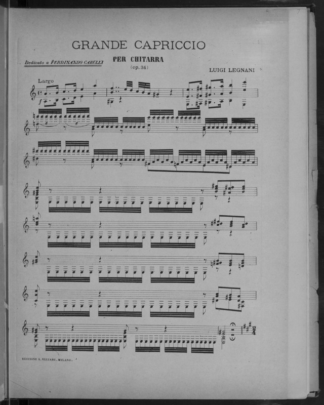 Grande capriccio : per chitarra (op. 34) / Luigi Legnani.