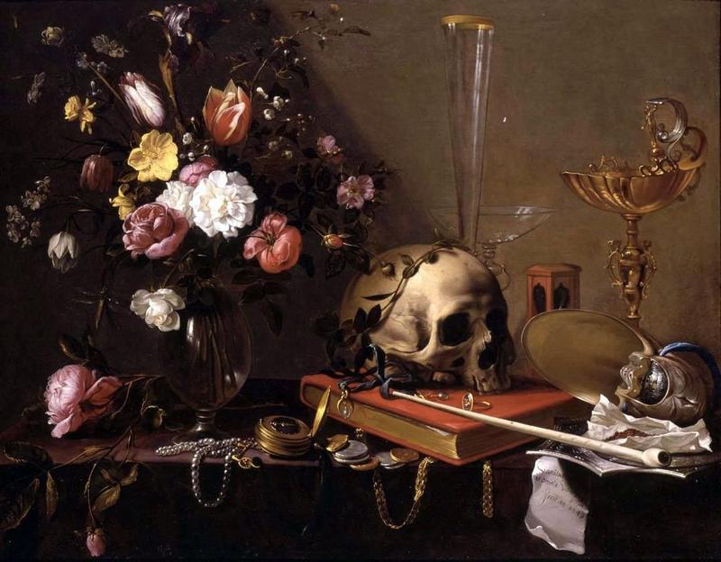 Still Life with Bouquet and Skull