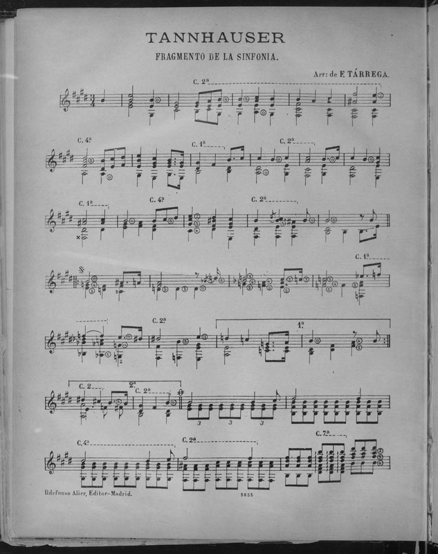Tannhäuser : fragmento de la sinfonia / [Richard Wagner] ; arr: de F. Tárrega