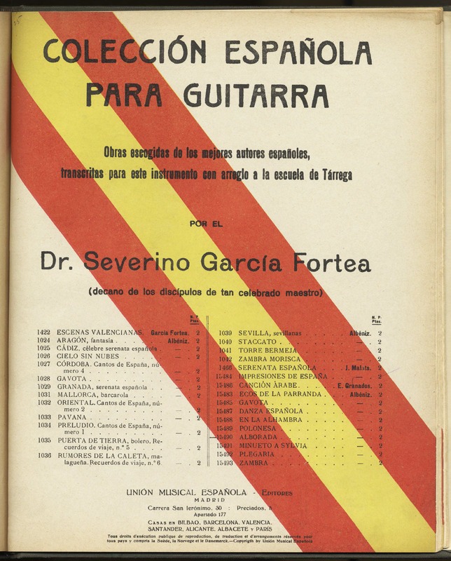 Alborada / I. Albeniz ; transcripción para guitarra por S. Garcia