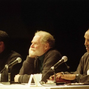 Ron Himes, Richard Watson, and Nuruddin Farah at the Writers in Politics Conference
