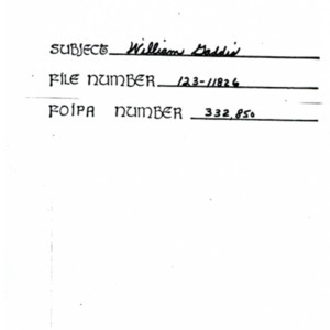 Federal Bureau of Investigation's File on William Gaddis