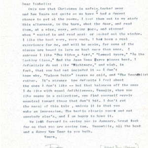 Typed letter, signed from Robert Penn Warren to Isabella Gardner, December 28, 1961