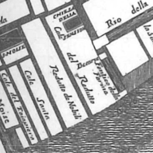 Detail of Ludovico Ughi's map of Venice, showing the Municipal Casino, or "Ridotto dei Nobili"