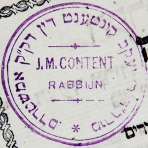 Bookstamp of J. M. (Jacob Moses) Content