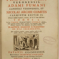 Hieronymi Fracastorii ... Adami Fumani ... et Nicolai Archii Comitis Carminum editio II 