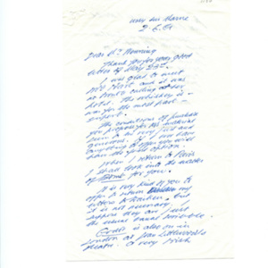 <p class="p1">Samuel Beckett letter to Henry Wenning, 1961: June 2</p>