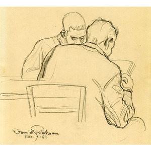 Two Men At Library Table