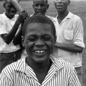 Group portrait of four boys during Freedom Summer, Mississippi, 1964