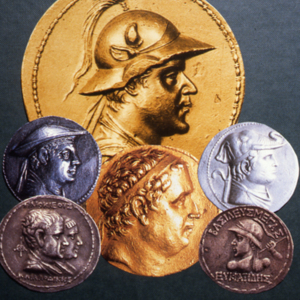 AV & AR coins of Bactrian kings.<br />
