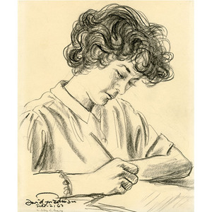 Woman Writing At Table
