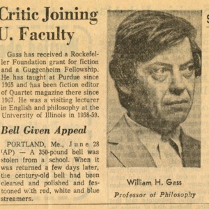 "Philosopher-Critic Joining Washington U. Faculty," <em>St. Louis Post-Dispatch</em>