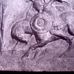 Marcus Curtius (original relief) sacrificing himself