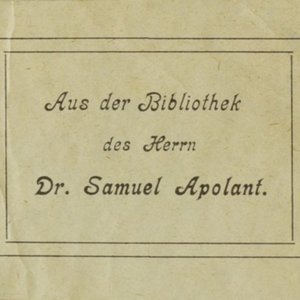 Bookplate of S. (Samuel) Apolant