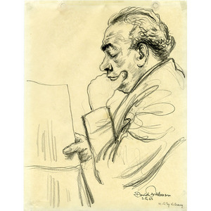 Man With Hand On Chin Reading