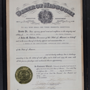 Constitutional Convention Study Committee certificate