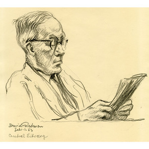 Older Man Wearing Glasses Reading Book