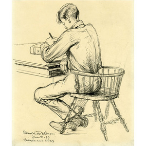 Man Seated At Table