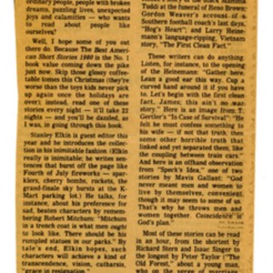 "Stories to Dazzle You for 22 Nights" by Michael Dirda from the <em>Plain Dealer</em>, December 7, 1980