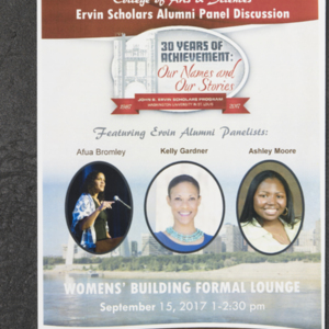 College of Arts & Sciences Ervin Scholars Alumni Panel Discussion 2017 poster
