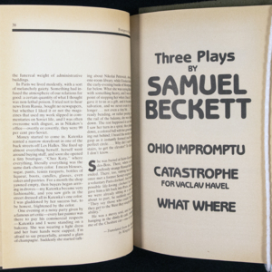 <em>Three Plays : Ohio Impromptu, Catastrophe for Vaclav Havel, What Where</em>