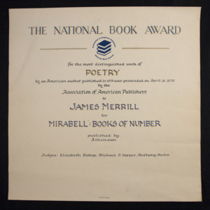 National Book Award for <em>Mirabell: Books of Number</em>