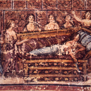 Suicide of Dido after cursing Aeneas and calling for an Avenger